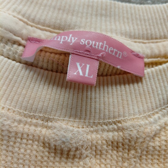 Simply Southern Womens XL Long Sleeve Waffle Henley Tie Dye Coastal Hippie Boho - Picture 9 of 12